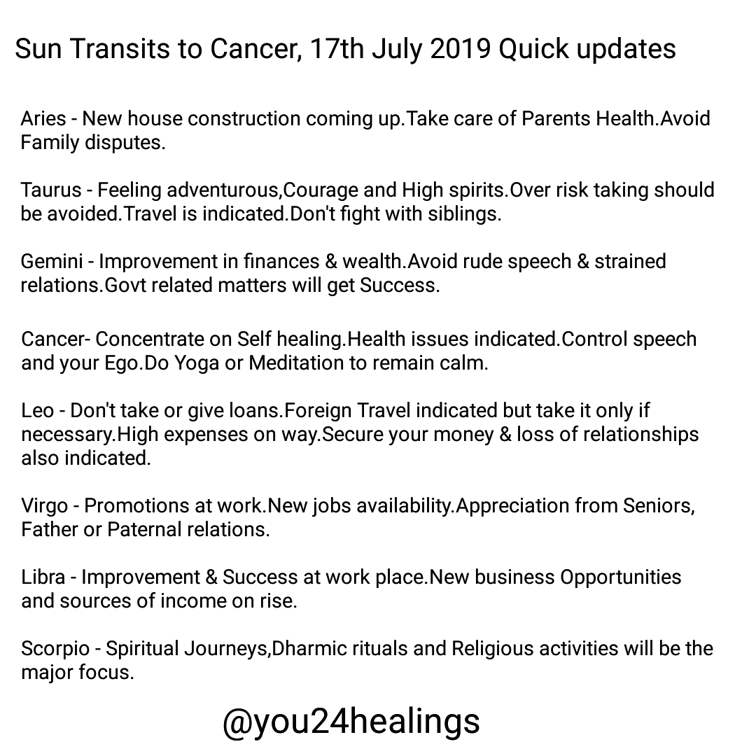 YOUTAROTREADING's tweet photo. #sun in cancer #astrology updates
For all zodiacs.

Follow us
You24healings https://t.co/CgjU2ckUK6