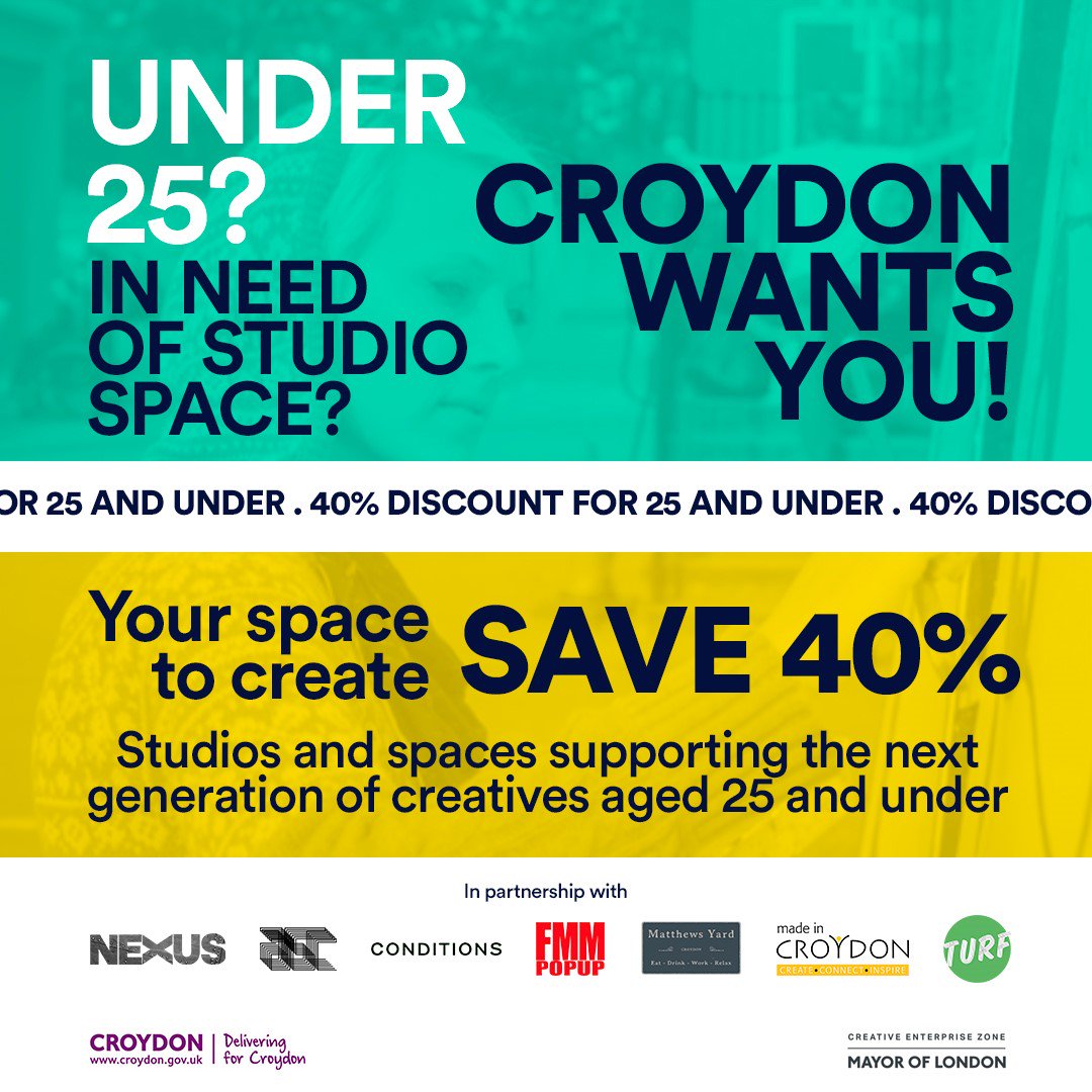 Turf_Projects's tweet image. 🌱 STUDIOS AVAILABLE! 👁️ We're looking for a new studio member // Central Croydon //💧 All bills included // 💫 Loads of special benefits! // 40% discount available if you're aged 25 or under // More info + apply: turf-projects.com/turf-studio-me… or email alice@turf-projects.com