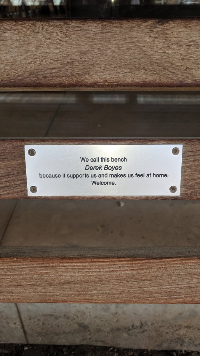 Remaxcondosplus's tweet photo. After the performance, #sppromisedland, last night we sat on the Derek Boyes bench outside - a tribute to his contributions to Soulpepper. Also the partner of one of our top agents - Arlene Mazerolle! https://t.co/jPFPnnuXy8