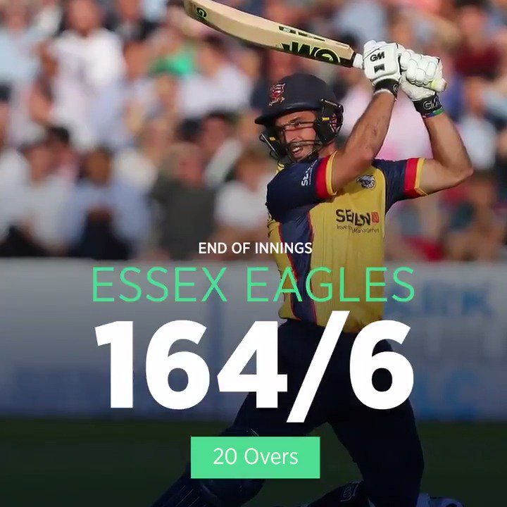 An unbeaten 74 from @rtendo27 has guided @EssexCricket to a score of 164/6 after their 20 overs! Will @ABdeVilliers17 & his @Middlesex_CCC side achieve victory? π€#LoveLords
