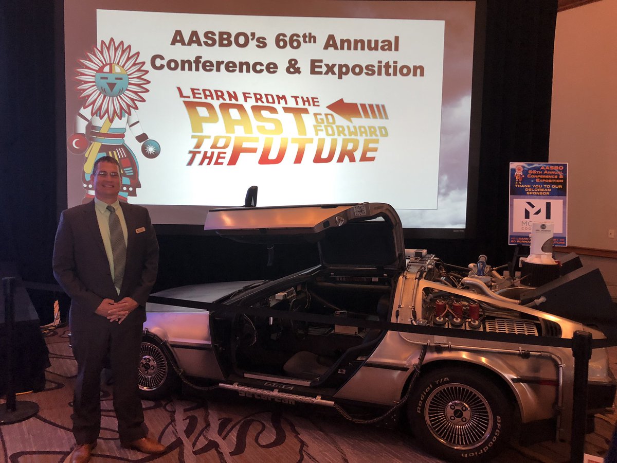 sutterb's tweet image. I am excited to have an official ASBO board visit to engage with the Arizona ASBO school business leaders in Tucson to share and collaborate on all things school business. And yes, that is THE Delorean - Flux Capacitor, Mr. Fusion and all. @ASBOIntl @ArizonaASBO @ColoradoASBO