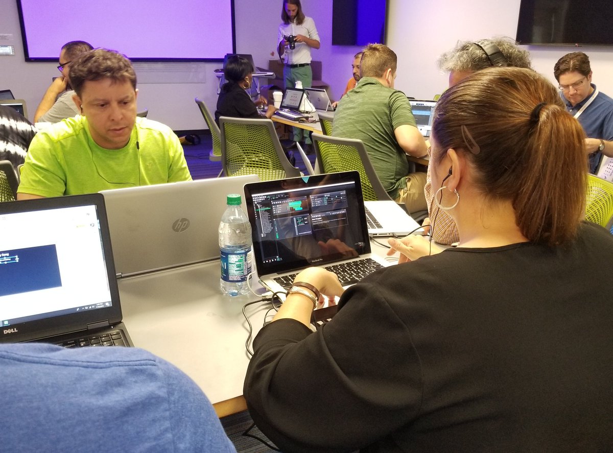 The room may be silent, but inside each pair of headphones is an Arts &amp; Entertainment Technology Instructor's unique, original song. These #OnRamps Instructors are exploring DAW software, Midi keyboards, and their own creativity!