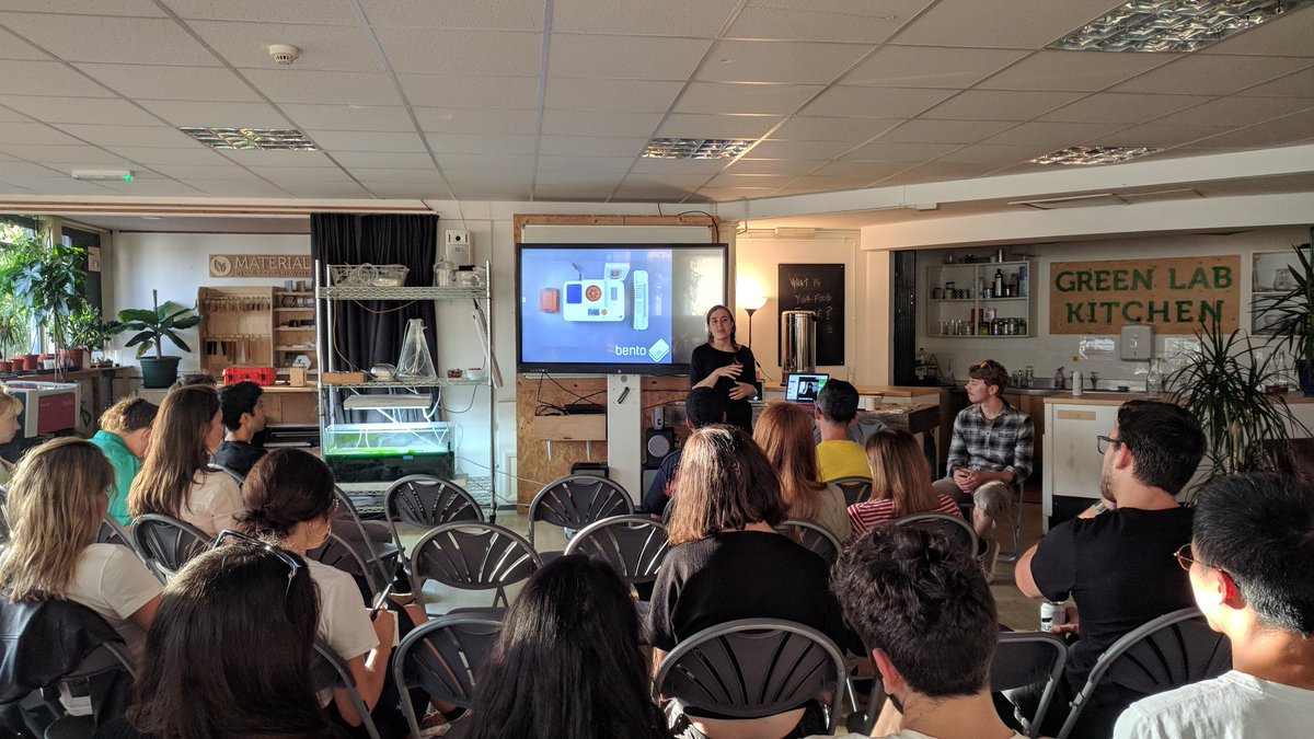 GreenLabOrg's tweet photo. wonderful to see @theBentoLab team at the opening event for #biogrowlab this evening 😍 #biotech #greenlab #bacteria https://t.co/4QmYANZ3gs