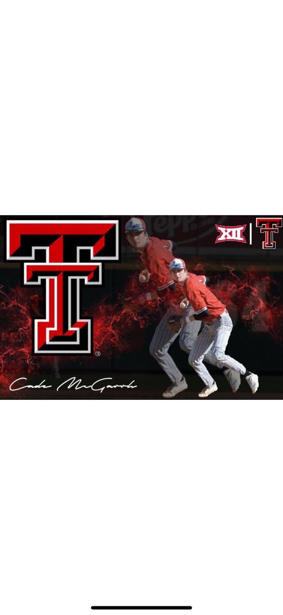 mcgarrh_cade's tweet photo. I am blessed to play the game I love. I’d like to thank God, my family, coaches &amp; friends for supporting me. I am thankful to everyone who pushed me to strive for greatness! I am so honored to announce that I have committed to play for Texas Tech University! Guns Up🐎‼️ https://t.co/vY4UOuQ5MZ
