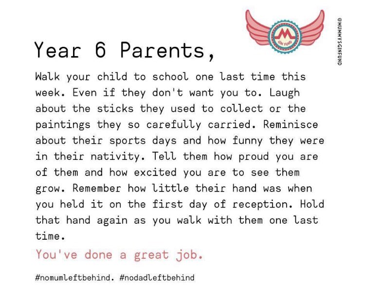 We say goodbye to a wonderful bunch of year 6s tomorrow. We know it’ll be an emotional day for not just the children but parents and teachers too. Good luck guys.