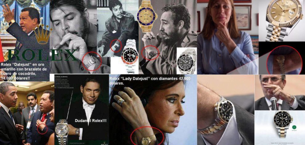 hate_amlove's tweet photo. Rolex, el reloj oficial de los revolucionarios del pueblo bueno que luchan contra el ultra capitalismo que empobrece a las naciones humildes del mundo. 

Y tu ya tienes, el tuyo? https://t.co/GnJEXnFJev