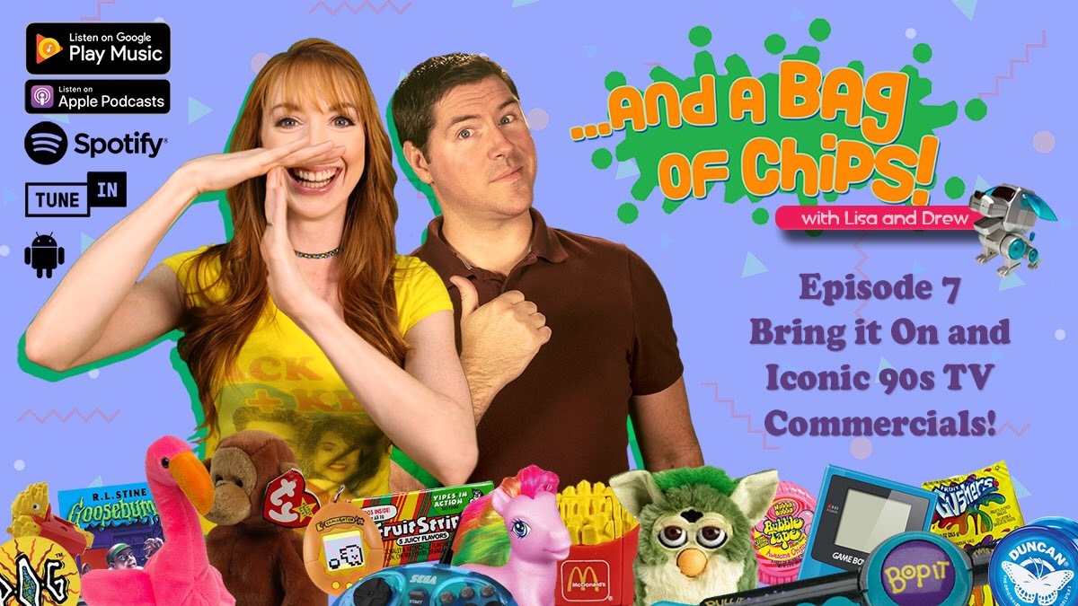 BagofChipsPod's tweet photo. #NewEpisode 7! We take a trip down 90s commercial memory lane! And prepare for total domination as we talk the 2000 cheerleading classic #BringItOn!
Apple https://t.co/zM59by5zUb
Spotify https://t.co/OljTO5tsqt
And wherever you get your pods!
https://t.co/4E19N6HYta
#PodernFamily https://t.co/MNqCwLrysh