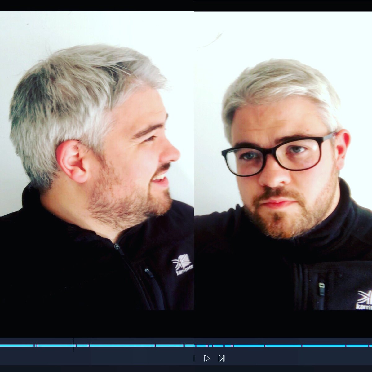 _paulwoodward's tweet photo. When you have to self tape and play both parts 😂 #SelfTape #TwoOfMe #DoubleSilverFox https://t.co/WxPGKfbfhh