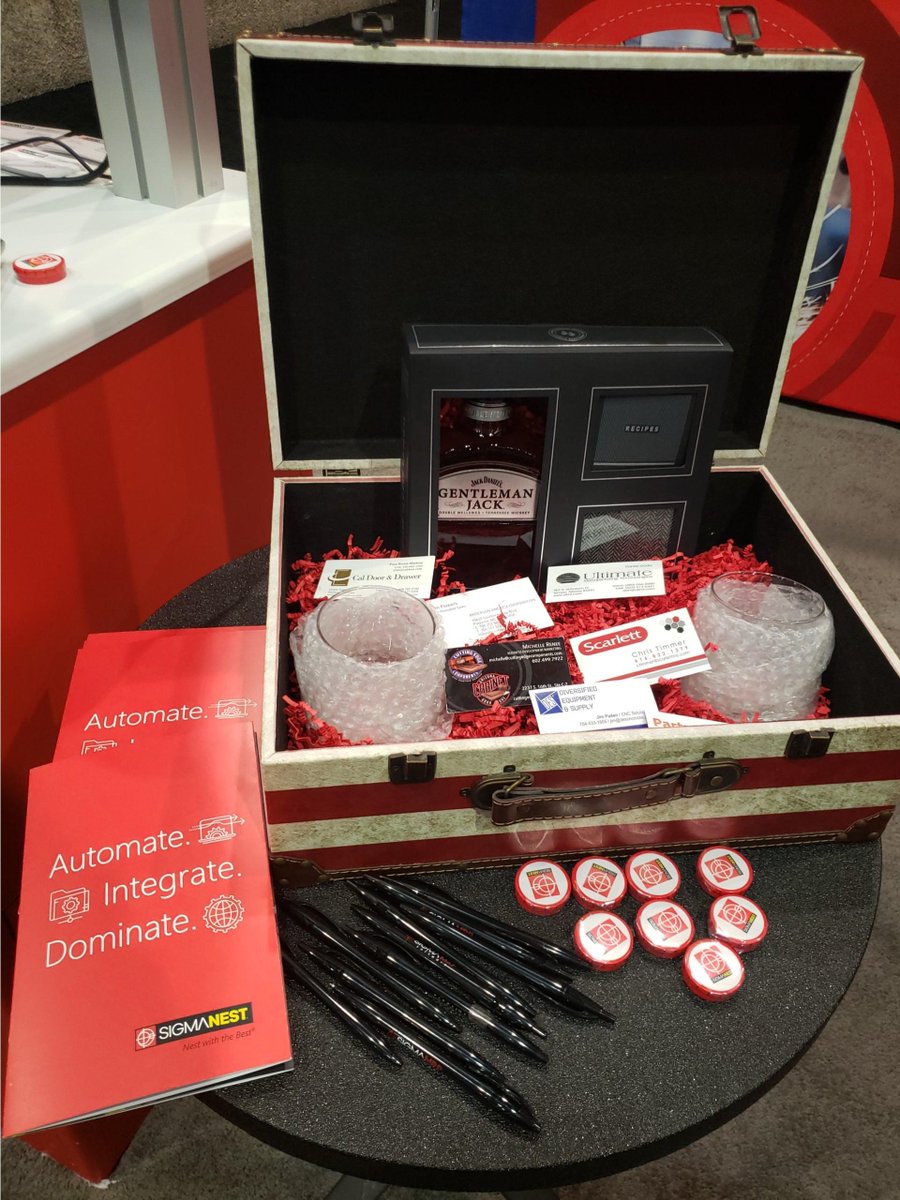 SigmaNEST's tweet image. Gentleman Jack, along with Arie and Brian, are waiting for you in booth 7931 at #AWFS2019. Ask for a demo of #SigmaNEST for Router and drop off your card for a chance to win.