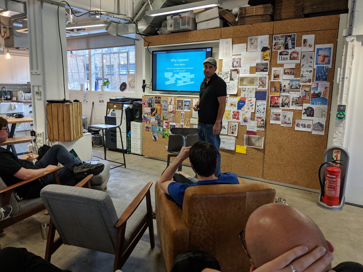Time for our second talk! From <a href="/smartpensionuk/">Smart Pension</a> 🧮 our friend <a href="/Sam_DeMaeyer/">Sam De Maeyer</a> will share his experiences running e2e tests with <a href="/Cypress_io/">Cypress.io</a> 🚦