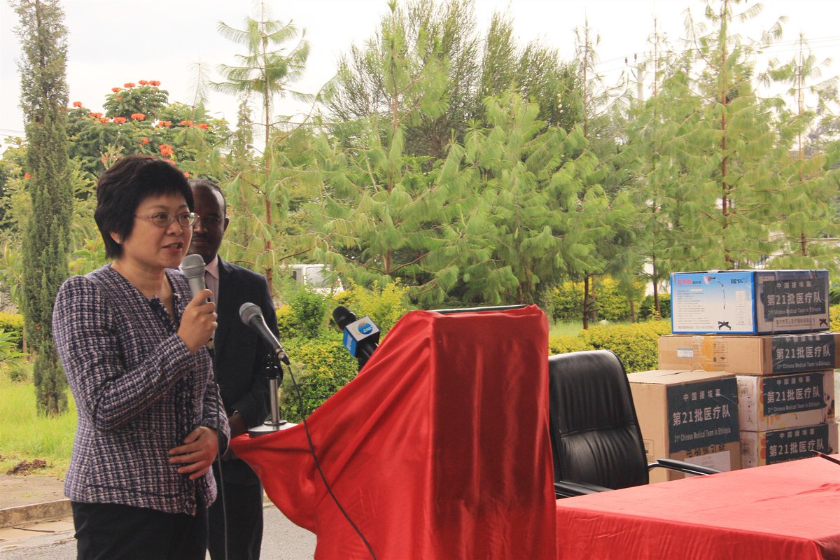 #FriendshipMessenger What we handed over were not only medical instruments and pharmaceuticals, but also love and care for Ethiopian people! A friend in need is friend indeed. The handover is epitome of China-Ethiopia cooperation in public health, said Minister Counsellor Liu Yu.