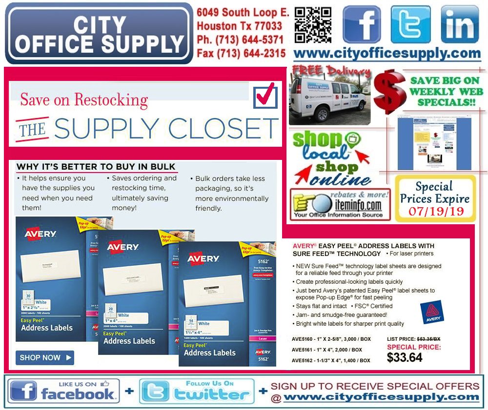 cityos's tweet image. #ThinkAboutItThursday: #SeeWhy #ItsBetter to #BuyInBulk with @AveryProducts #EasyPeel #SureFeed #LaserLabels #BulkPack on #WeeklyWEBSpecial @ CityOfficeSupply.com ecinteractiveplus.com/5632/Product/A…