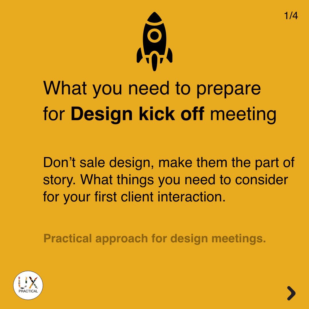 UPracticaltips's tweet image. Prepare yourself for design kick off meeting #uxchat #design #DesignThinking #uxdesign