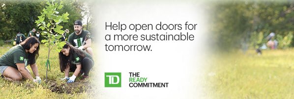 We’re planting 600 trees during #TDTreeDay on September 21st in Burloak! Register to get involved: tdtreedays.com/en-ca/events/1… #ProudEmployee #TheReadyCommitment
