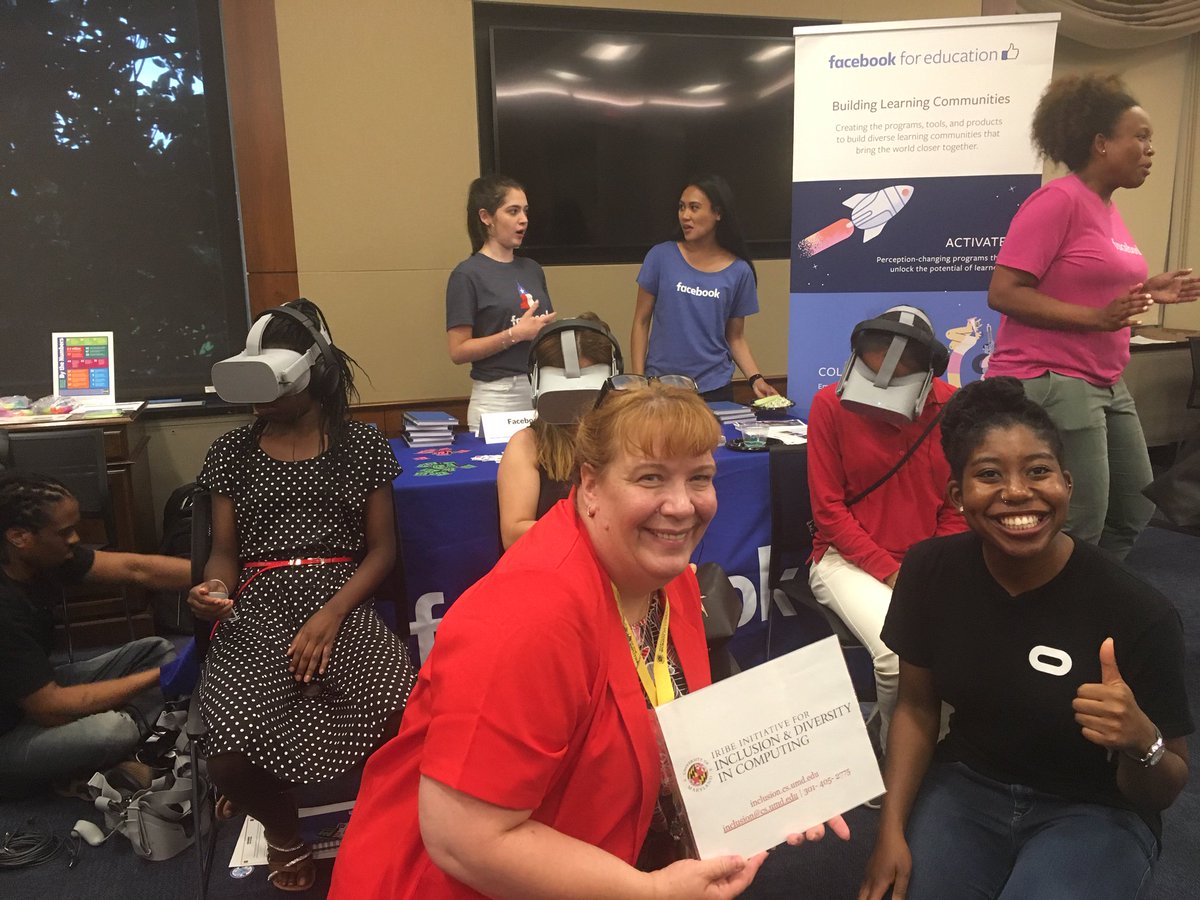 JanPlane's tweet photo. @MCWIC_UMD enjoyed sharing at Congressional Women's Caucus 7th Annual STEM fair hosted by #WCPISTEAMFair on Tuesday.  Our table was next to @oculus where we found a former student worker from @UMDCompSci who now works at Oculus. Thanks to @MerijkeC who helped me teach Python Art! https://t.co/VXC9IjLSmM
