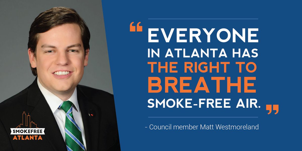 Thanks to <a href="/atlcouncil/">Atlanta City Council</a> and everyone who joined in on the effort to support everyone’s right to breathe smoke-free air, Atlanta is continuing its track record as a leader in health. #smokefreeATL