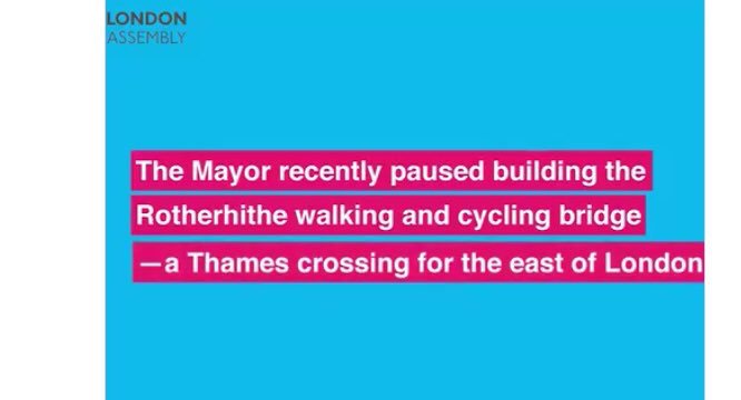 Friday 19th 11am  <a href="/LondonAssembly/">London Assembly</a> TransportCommittee will ask questions re: <a href="/TfL/">TfL</a>’s decision to ‘pause’ the bridge in TheChamber, Queen’s Walk #SE1 - Members of the public can attend. Tweet comments using #AssemblyTransport &amp; #RotherhitheBridge /visit london.gov.uk//media-centre/…