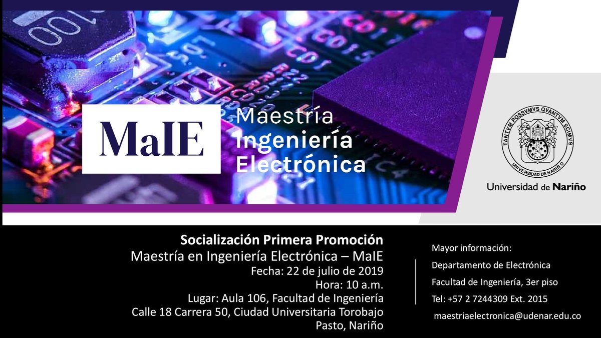 ElectronicaUdeN's tweet photo. Socialización de la Maestría en Ingeniería Electrónica - Primera Promoción https://t.co/L0zOJ10kl6