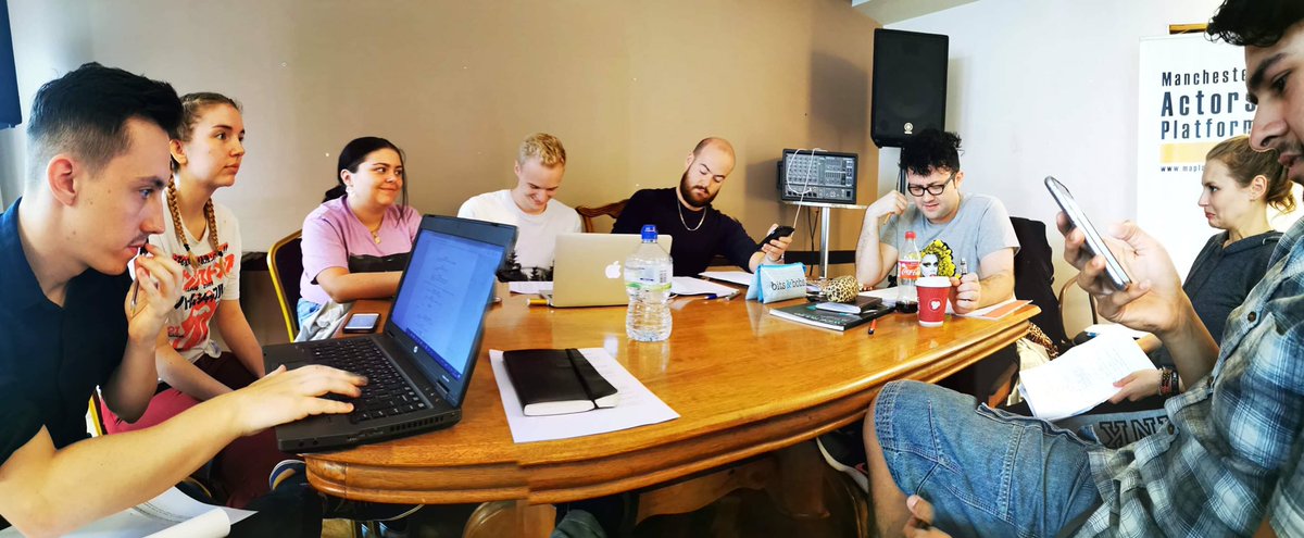 JustMatesWeb's tweet photo. A sensational table read for #JustMates #WebSeries all ready to go into production next week! Is gunna be a blast! #manchester #NewWriting #comedy #actor #actorslife #producer https://t.co/imaKpBk3At