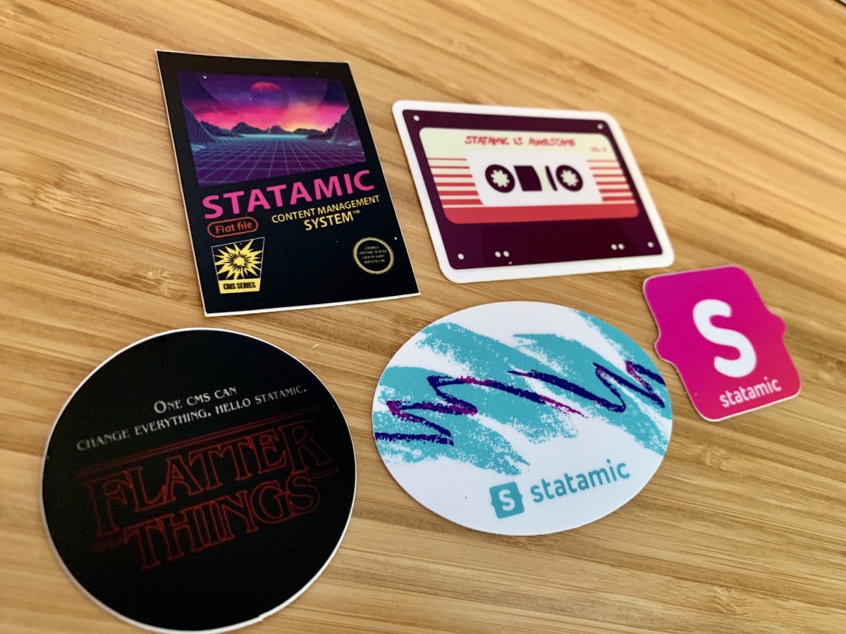 jackmcdade's tweet image. Leveled up our #statamic sticker game for #laracon.