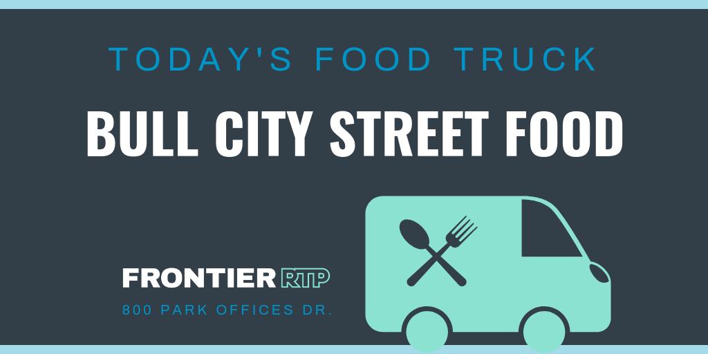FrontierRTP's tweet photo. π @bullcitystfood is bringing global street food right outside of your office! Come by #Frontier800 from 11:30-1:30! π± V, GF, GF, DF options available. https://t.co/dk9vpCJp50 https://t.co/rDeteOHtEz