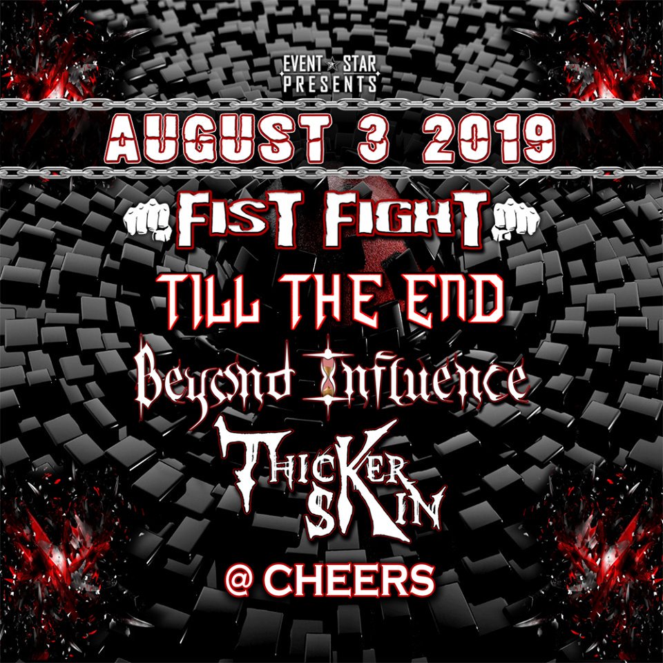 EventStarPro's tweet image. August Alert "Its about to get heavy @AtCheers" #Saturday #August3 #FistFight #TillTheEnd #BeyondInfluece &amp;amp; #ThickerSkin / #August10 #Lowdead #SomethingForTomorrow #AverseToTheEnd &amp;amp; #HeKill3 from #ColoradoSprings click atcheers.club for #roc info #Denver #ColoradoEvents