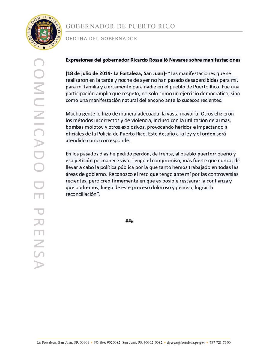 Ricardo Rosselló tweet media