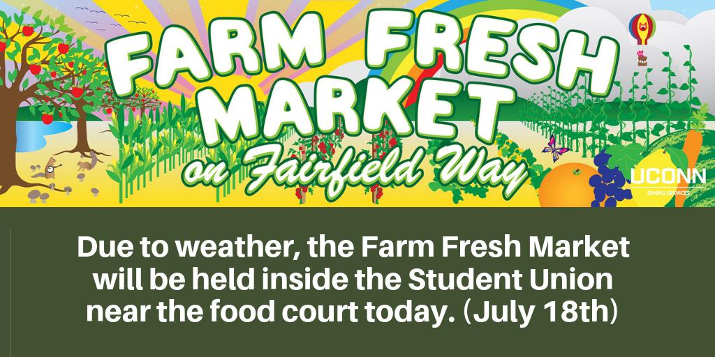 UConndining's tweet photo. Stop by the Farm Fresh Market on the 1st floor of the Student Union - going on now until 1:30pm. #UConnEats #UConnDining #FarmFresh #BuyLocal #UConnBakery #SpringValleyFarm #StudentFarm #UConn https://t.co/XhSa5wjvdB