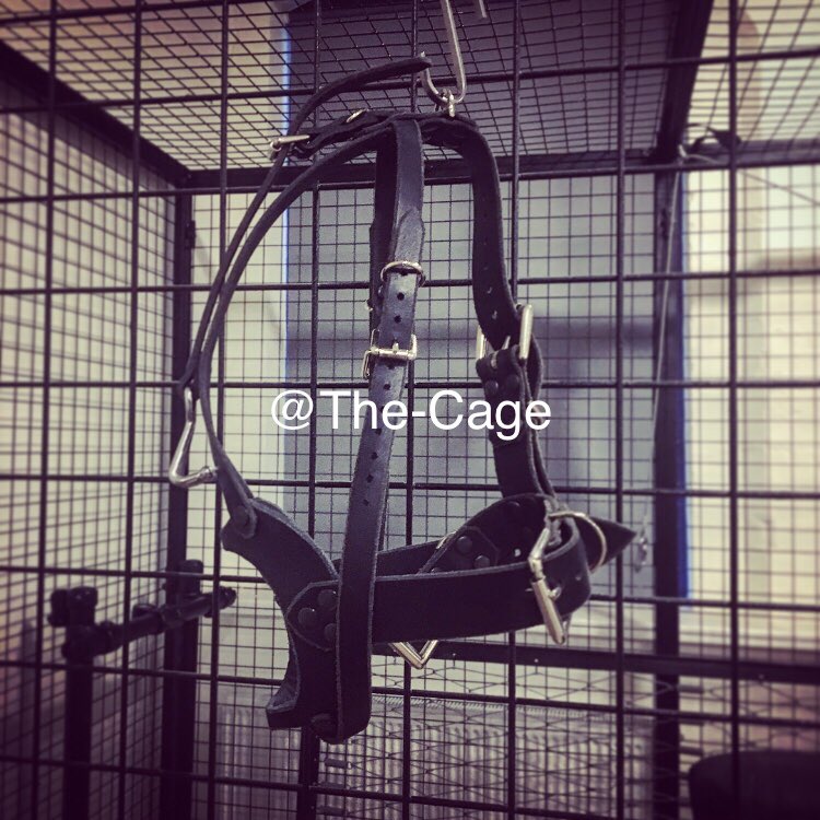 MisterCage3's tweet photo. So, who’s wants to come and try out my bespoke face hugger head harness with nose hook. Open wide!! #gag #bdsm https://t.co/QzrX0f98WU