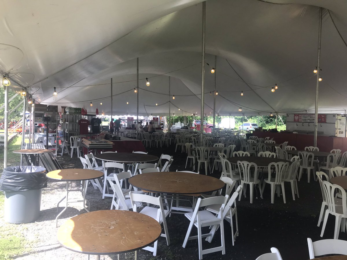 A little rain won’t stop Sommerfest! Plenty of tent space and places to stay dry!