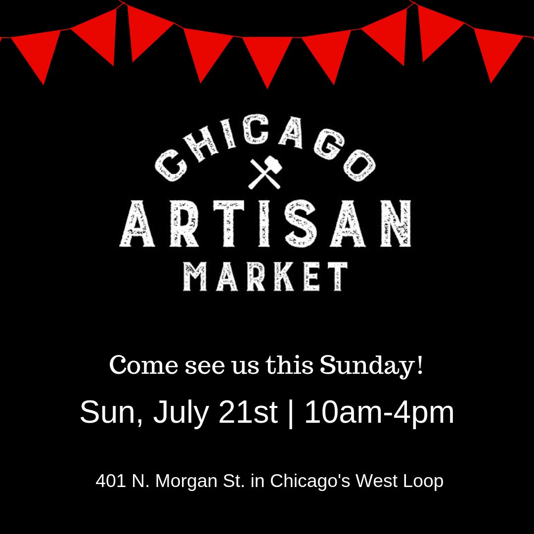 THIS Sunday, July 21st in Chicago's West Loop neighborhood - come visit 100+ Midwest artisans in food, fashion, home goods + art! Grab tix in advance and use coupon code CAM19 for reduced rate tix: ow.ly/x3ba50v515o

#indoormarket #crankuptheAC #sampleandshop