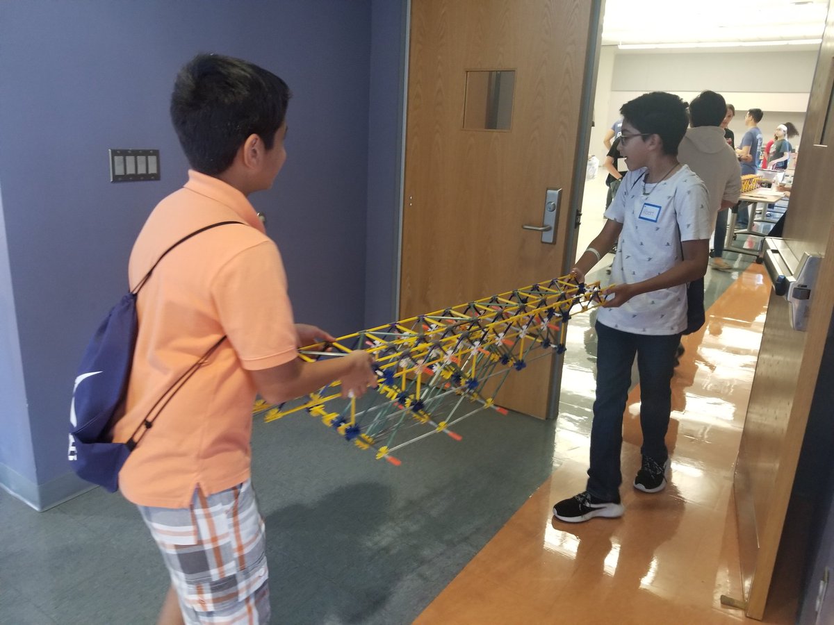 maryterry2015's tweet photo. Bridge building is underway!   #nrmsproud @BISDAdvAcad #stempcamp @NRMSFalcons https://t.co/utmlqBmKPu