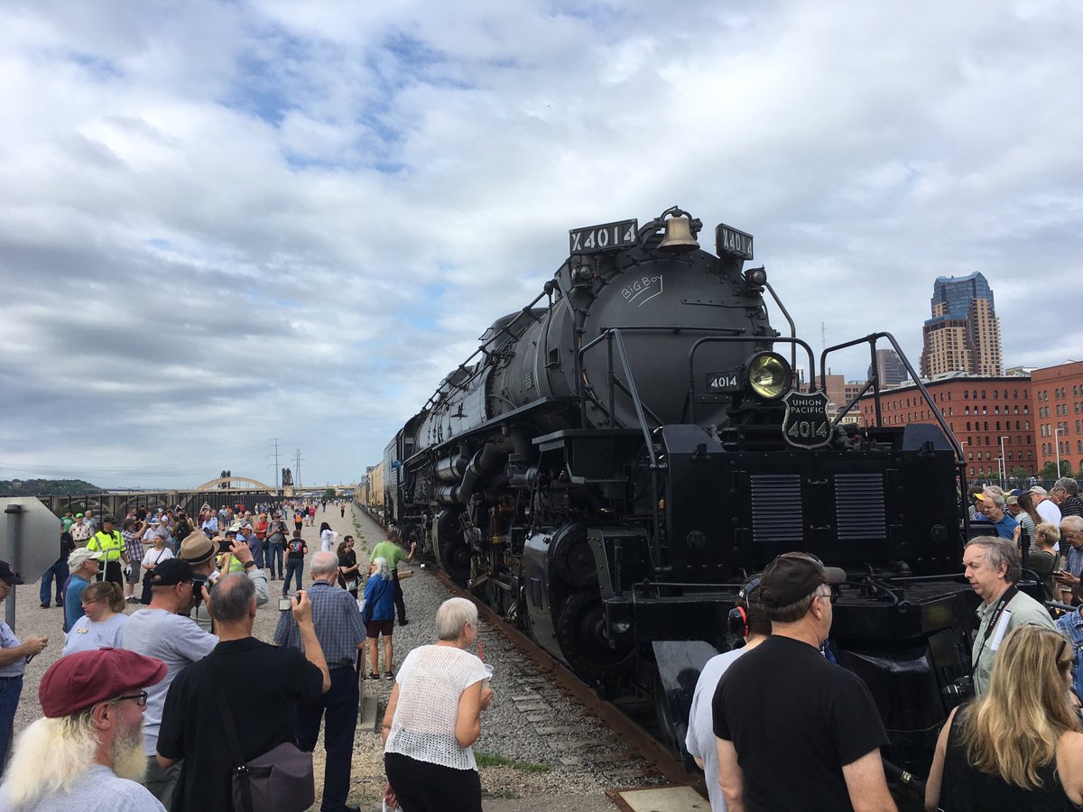 DowningDavid13's tweet photo. ⁦@GLpodcast⁩ that’s one “Big Boy” alright! Union Pacific 4014 at Union Depot in Saint Paul until 3:00pm today https://t.co/g0D6UCsPd2