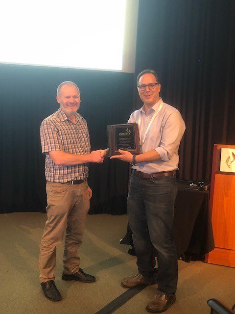 ZDMSociety's tweet photo. Congratulations to the #ZDM12 2019 ZDMS Junior Faculty Award for Excellence recipients, Craig Ceol @CraigCeol and Eirini Trompouki @etrompouki https://t.co/8bVb7kPQTg