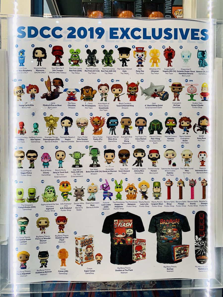 OriginalFunko's tweet photo. We’re ready for a full day of SDCC! What are your top 3 Funko exclusives from the booth? #FunkoSDCC https://t.co/JI4bGUc16s