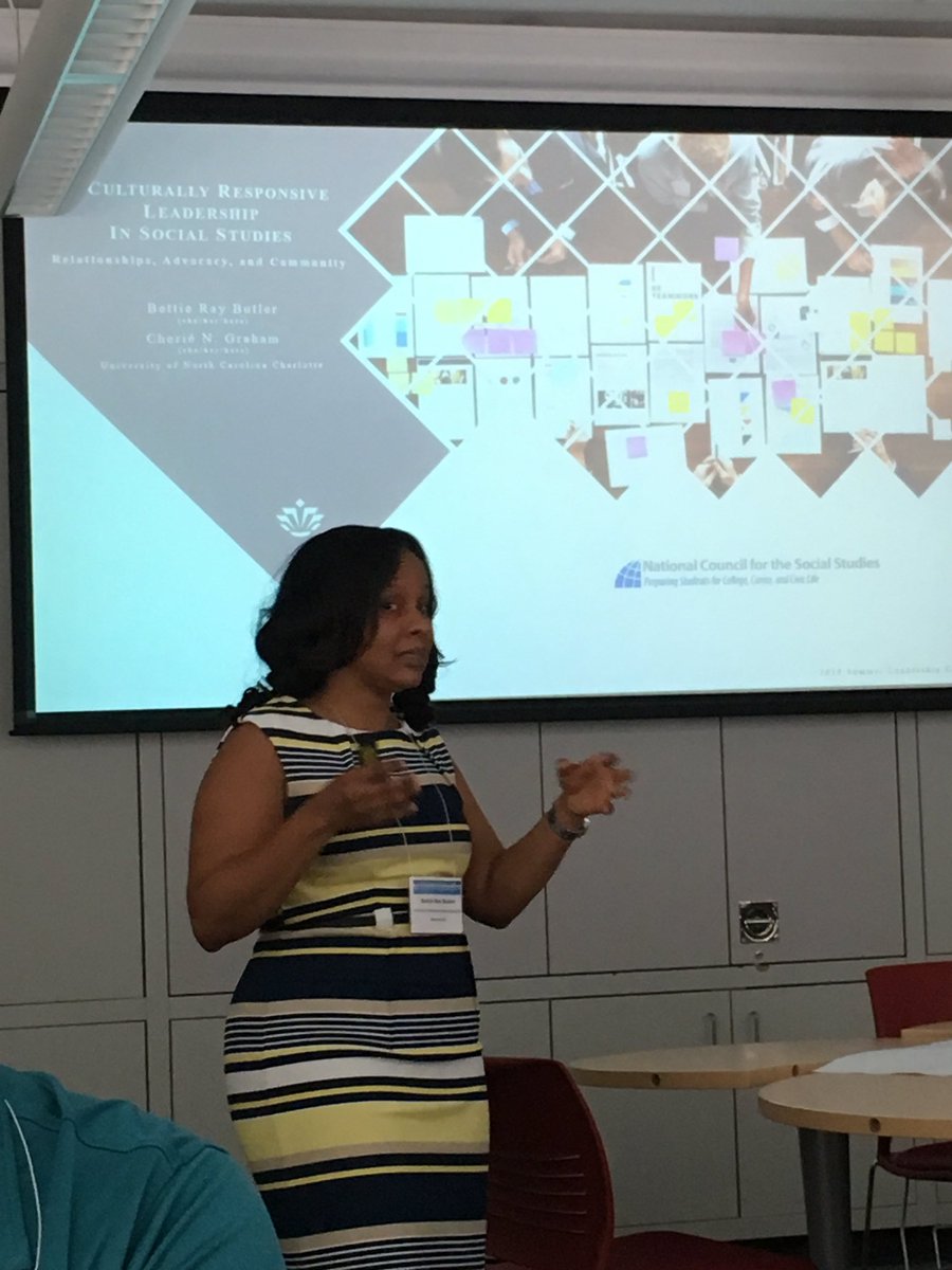 NCCSS's tweet photo. Are you a culturally responsive leader? Thank you to Dr. Bettie Ray Butler and Dr. Cherie Graham for holding us accountable in reflective leadership. #SLC19NCSS #NCSSNetwork #NCCSS https://t.co/hgc6aKat9p