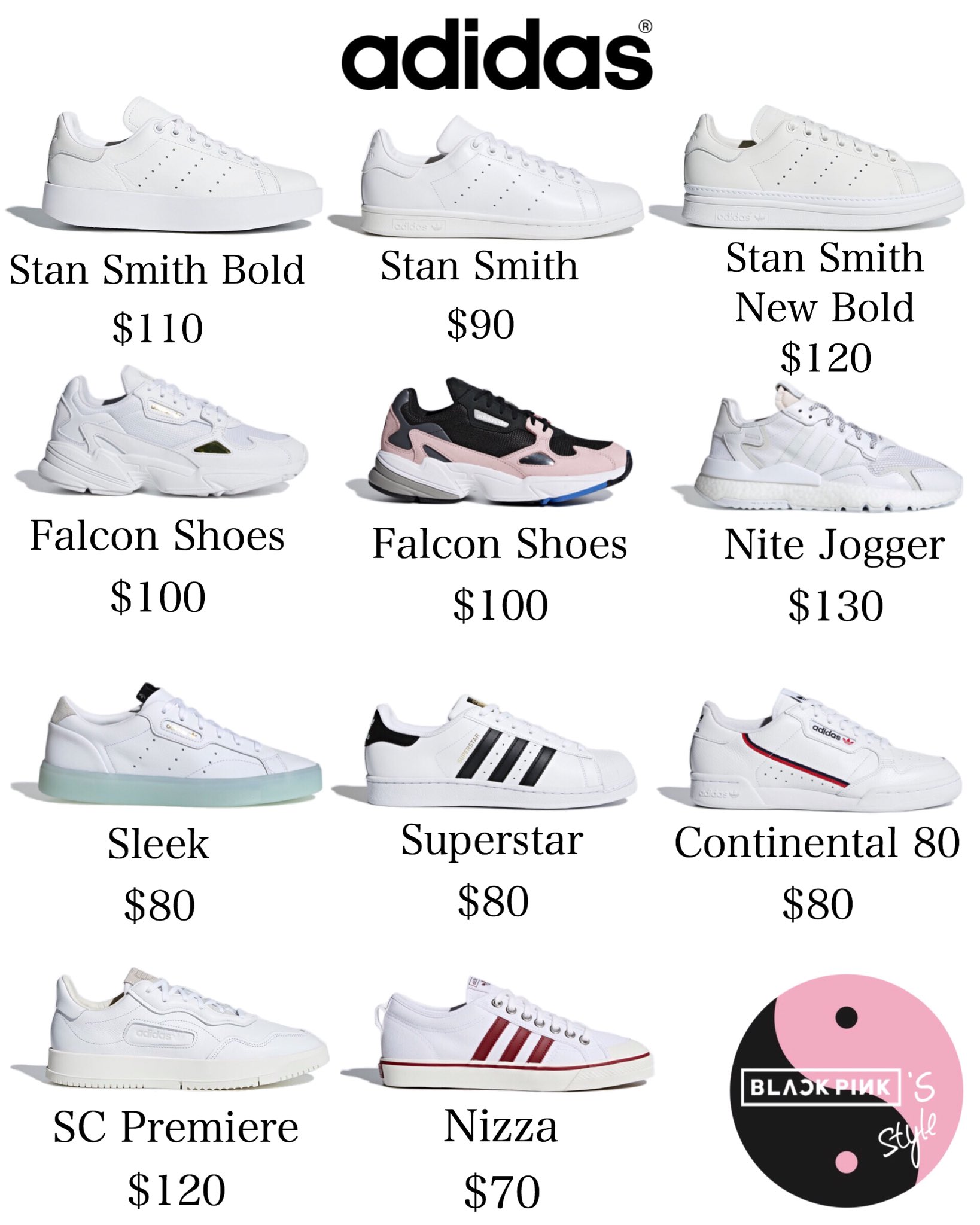 blackpink jennie adidas shoes