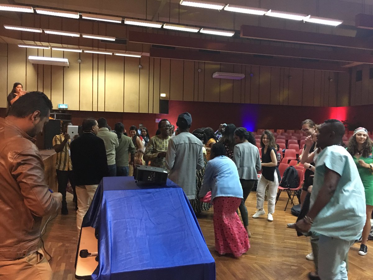 ShakunBaichoo's tweet photo. Delegates dancing on the Mauritian sega for the #ACUSummerSchool2019 Cultural Night https://t.co/mzQdzXCH79
