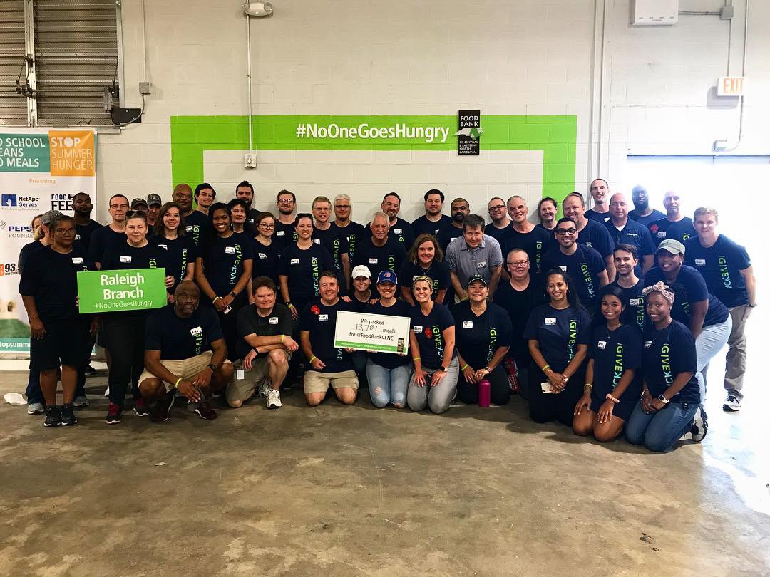 FoodBankCENC's tweet photo. Thank you for following along throughout our #AllscriptsTakeover where our hard workers packed 15,544 lbs of food...13,787 meals!! HUGE thank you to Food Bank for allowing @Allscripts to have this takeover and to help with their mission. Happy Global Impact Day🥳 https://t.co/BOfbr7FtUh