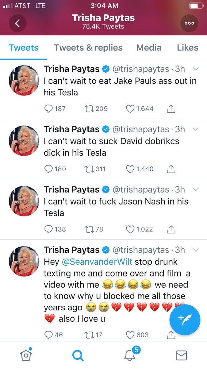 Paytas twitter trisha Trisha Paytas