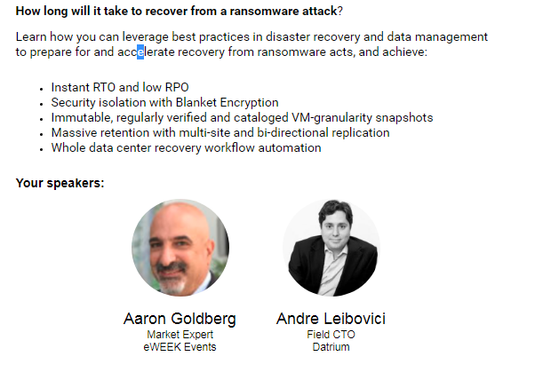 Scary numbers around #Ransomware : 300% yoy growth, $8 billion in damages worldwide. Join us 7/24 at 2:30 ET for best practices to prepare &amp; recover from an attack: bit.ly/2Xy9OD9 #infosecurity #datasecurity
