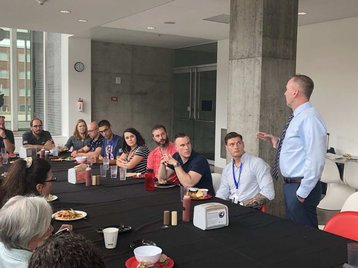 .@DrMikeHaynie talks about @SyracuseU’s commitment to being the #BestPlaceForVeterans with our @WSP_Vets 2019 class. “Tons of credit goes to Chancellor Kent Syverud and his wife Dr. Chen for their continuous support for our military-connected community.” 

#WSPSyracuse #WSPimpact