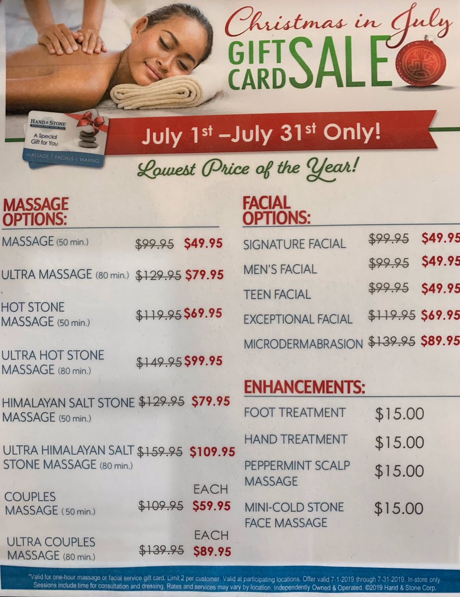 HandNStonebrook's tweet image. There are only 12 days left for our Christmas in July gift card special! Come in store or even call us for more information 💙 #NumberInBio #BrookhavenPA #MassageTherapy #Esthetics