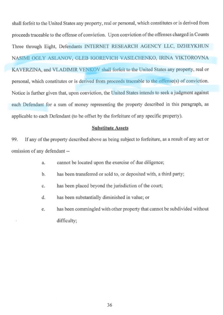 19/ STOLEN IDENTITIES/STOLEN ELECTION: Title 18 violations.Cryptocurrencies pay for fraud and deceit.Everything fake except the impact: that was real.I don’t need to wait for a magical fairy to descend on the land and say Russia did not impact our election.Plz see #9.