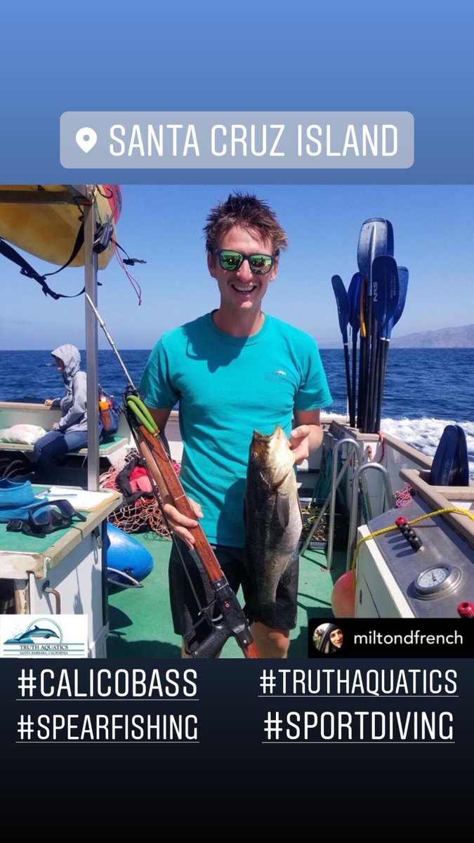 truthaquatics's tweet photo. Nice calico bass, @miltondfrench! Shot at Quail Rock, Santa Cruz Island.
#calicobass #spearfishing #sportdiving #fishing #fishinglife #charterboat #truthaquatics #santabarbara #visitsantabarbara #adventuretravel #scuba #scubadiving #catchyourownfood #boating #California #cali https://t.co/jR6nI0tIDz