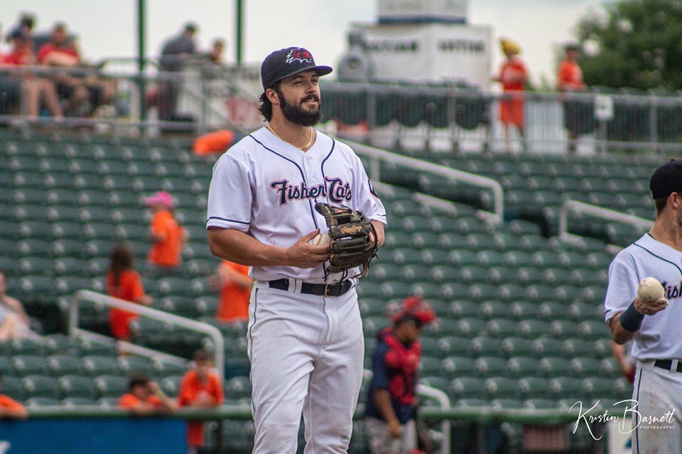 KristinBasnett's tweet photo. When your left fielder (Brock Lundquist) comes in to pitch the last out ☺️⚾️ @FisherCats @JaysFromAway @FutureBlueJays https://t.co/lr1INrfhpL