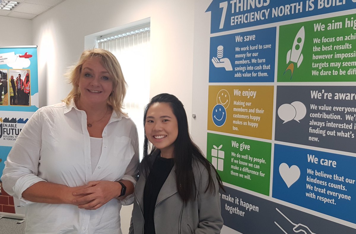 EfficiencyNorth's tweet photo. Sad to say goodbye to our @SHUCareers student intern Codie today. She's been a great asset helping with our #ENACE2019 event. We know that with her fantastic attitude and hard work a fabulous career lies ahead for her. We wish her good luck for her final year's studies https://t.co/l3ORY3w6lS