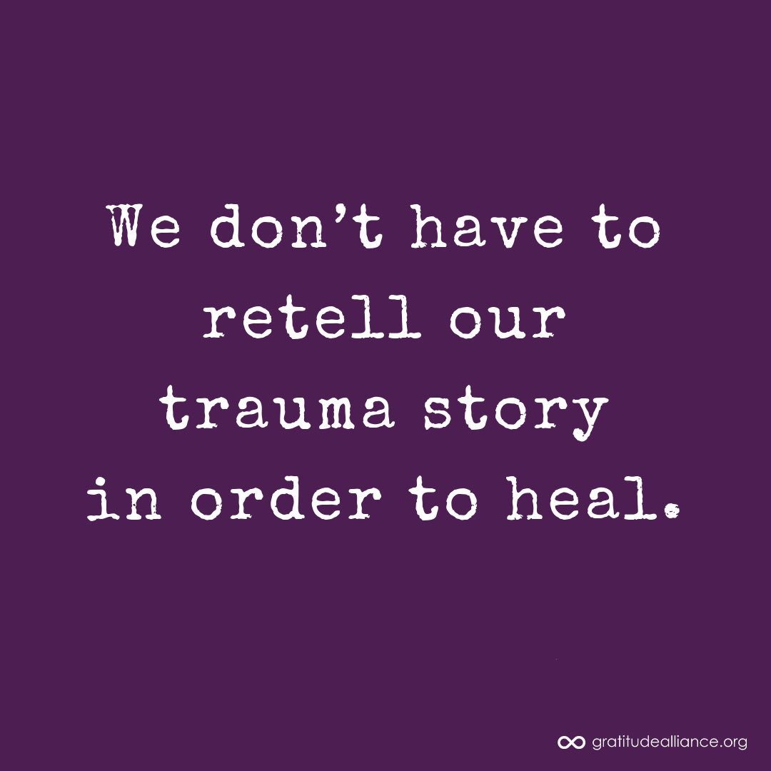 We don’t have to retell our trauma story in order to heal. #traumainformed #healing #ptsd #mentalhealth