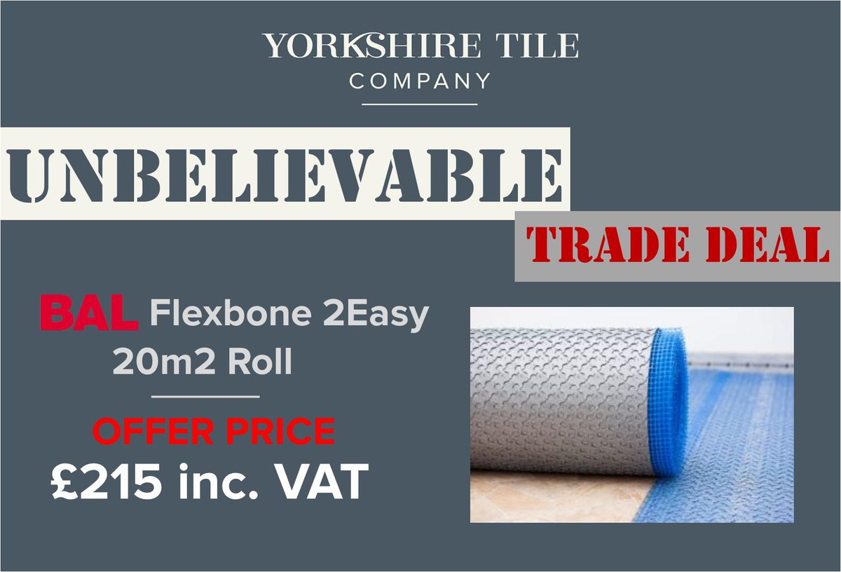 ytctiles's tweet photo. We have @BALtiling #Flexbone 2Easy on offer for just £215 for a 20m2 roll! https://t.co/VqUhCo8iEY
