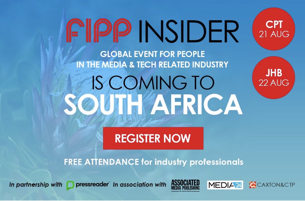 julia_raphaely's tweet image. A personal passion project of mine...FIPP INSIDER comes to SA for the first time. #magazinemedia #partnershipsmatter #globalindustry @FIPPWorld @Assoc_Media 
Register at: 
fippcapetown.com 
fippjoburg.com